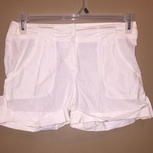 WHITE cotton shorts